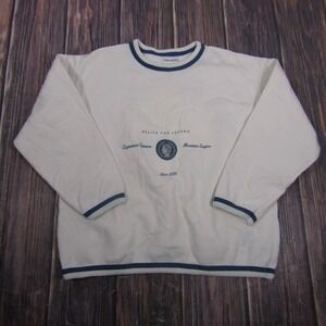 Vintage Caesars Sweatshirt Mens Large White Relive Legend Fleece Crewneck